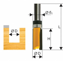 Фреза кромочная прямая ЭНКОР 6,35*19 мм