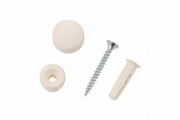 Комплект крепления для зеркала белое, гладкое (1 шт.), блистер