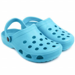 Пантолеты детские пляжные Смайлики голубой EVA-Shoes