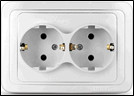 Розетка Валери 2м. белая с/з с/у 16А 220В (E1508) B0128