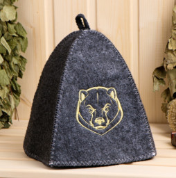 Шапка для бани и сауны Медведь полиэфир 70% шерсть 30% Добропаровъ